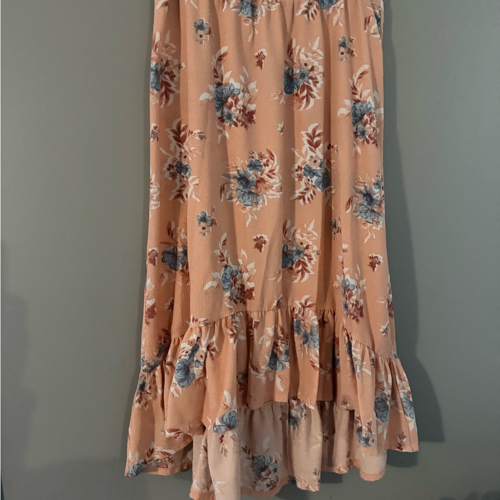 Cato Peach Floral Maxi Skirt